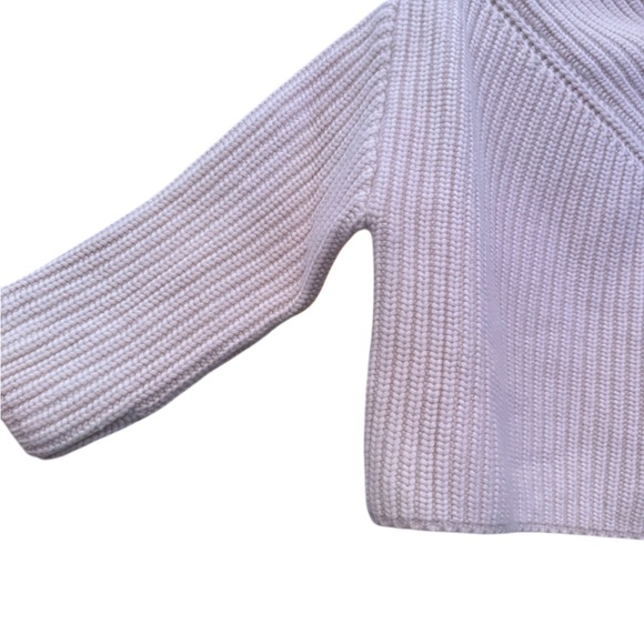 Zara Asymmetrical Soft Beige Ribbed Sweater Wool Blend - Picture 6 of 16